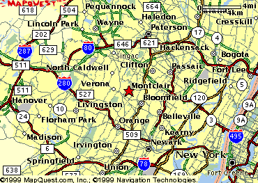 Map of Montclair, NJ